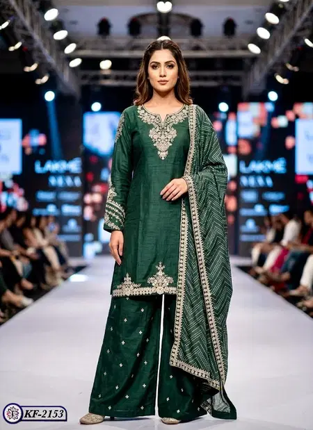 KF 2153 Kalaai Cp Vichitra Embroidery Kurti With Bottom Dupatta 